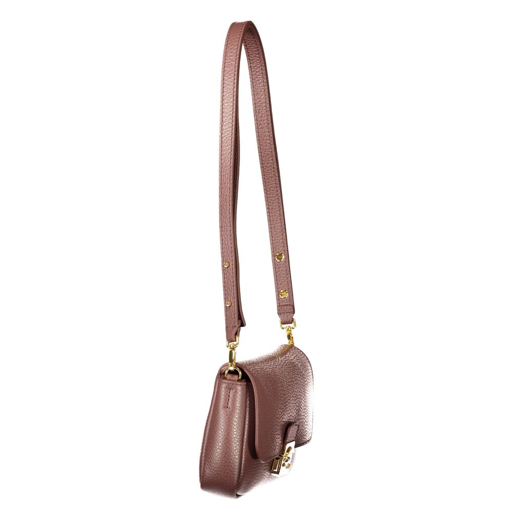 Mini Handbag by Coccinelle for women in leather & metallized fiber brown presents a ornamental silhouette, showcasing a secure snap, ample cardholder, and versatile shoulder-strap & adjustable-strap for a ornamental finish.