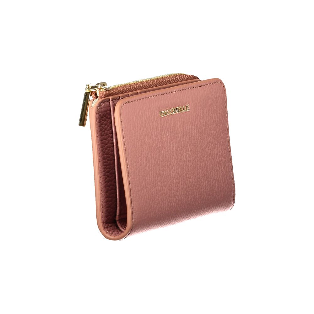 Coccinelle Metallic Soft Leather Cardholder Wallet - Pink