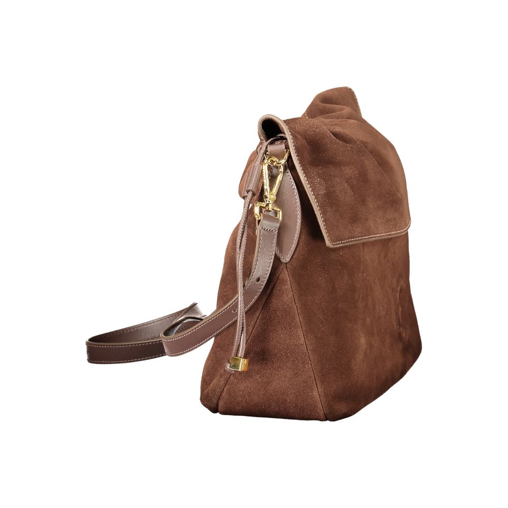 Coccinelle Lidia Suede Leather Drawstring Handbag - Brown Print