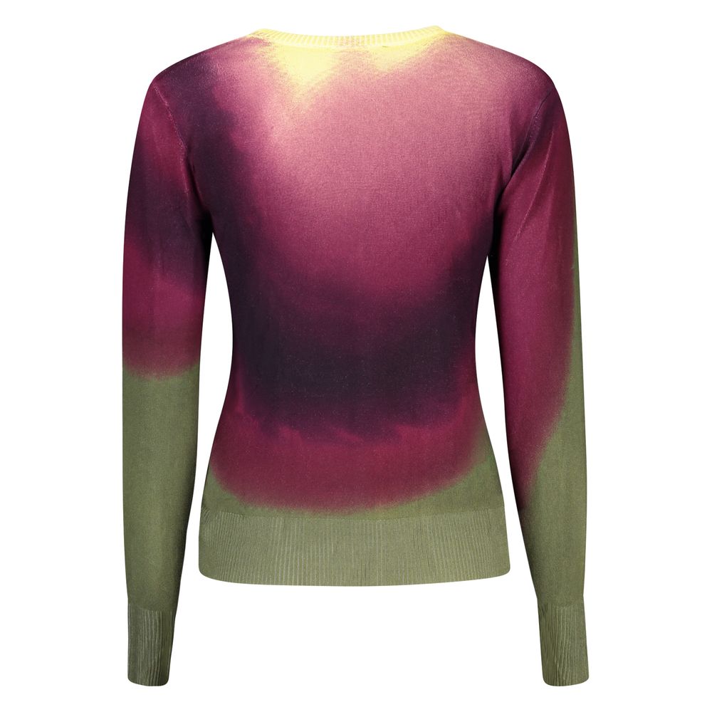 Desigual Women's Crew Neck Viscose Sweatshirt - Purple Patterned