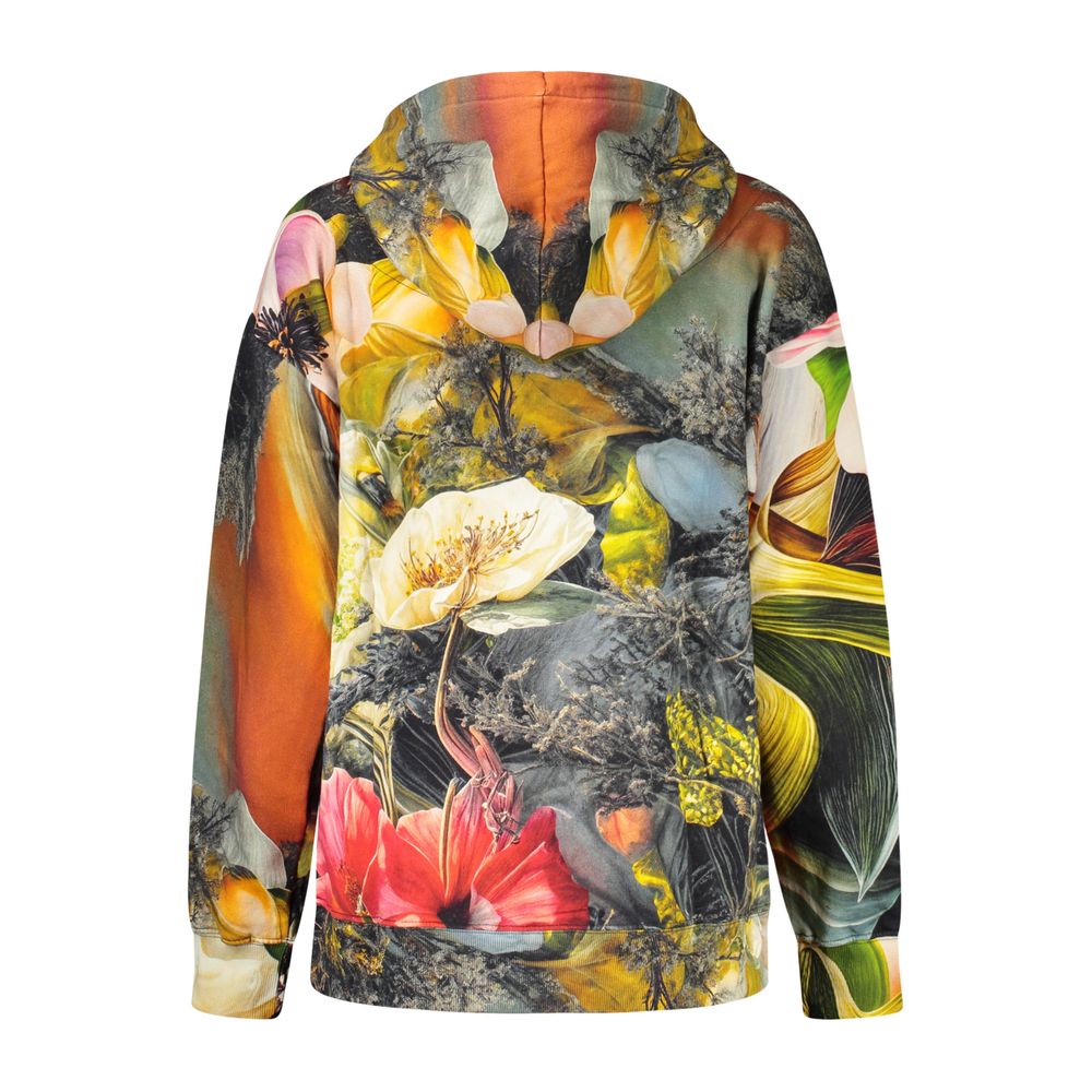 Desigual Women's Cotton Sweatshirt Hoodie - Gray Patterned
