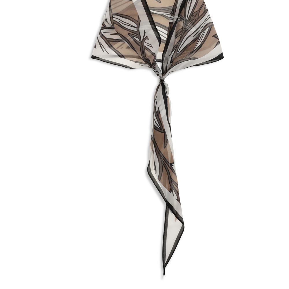 Scarf by Brunello Cucinelli for women in silk beige, signature & print showcases a eye catching silhouette, artfully capturing the essence of the eye catching Silk Foulard Scarf design for a sophisticated look.