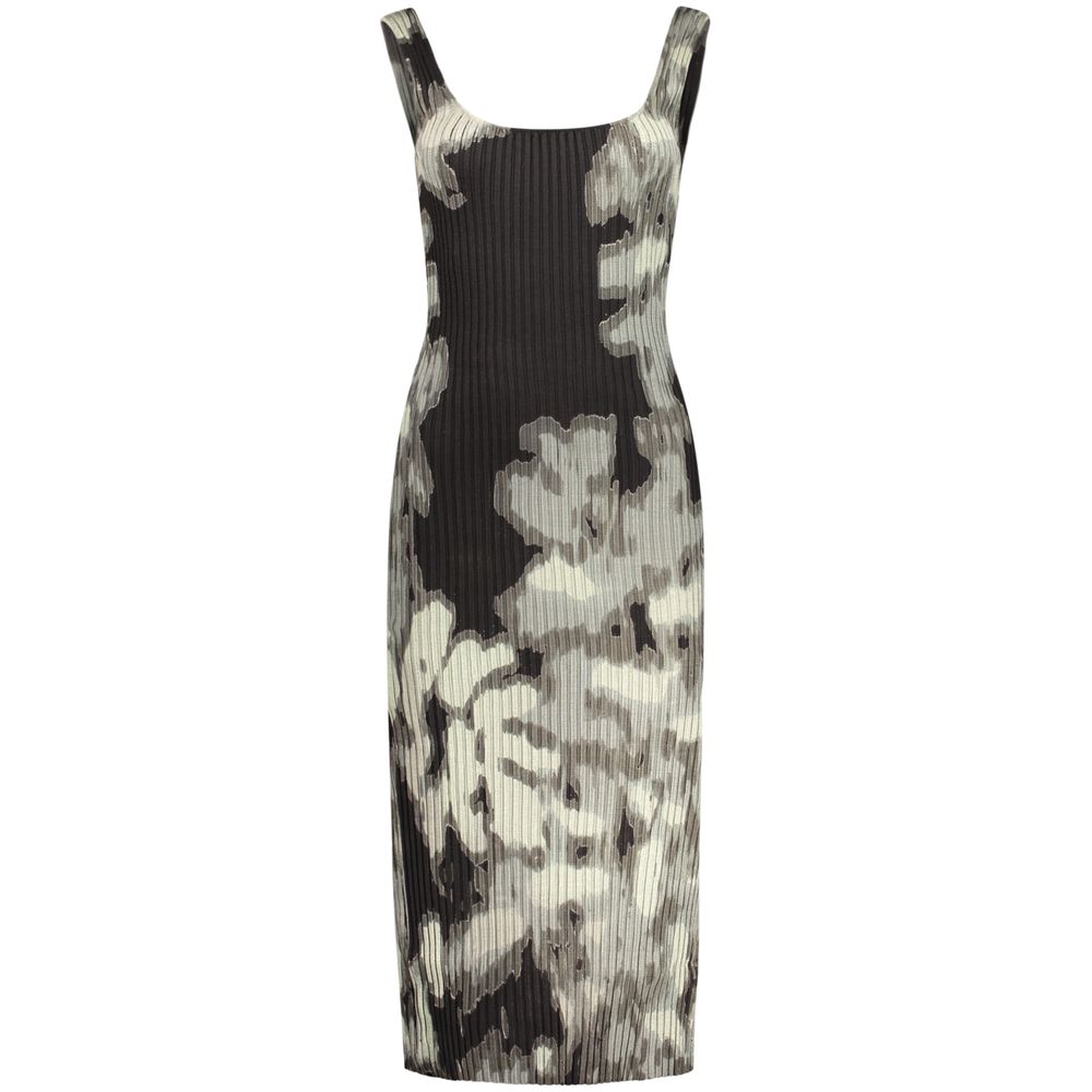 Dress by Desigual for women in polyester & viscose black, patterned & print presents a sinuous silhouette, showcasing a sophisticated and detailed with a sinuous long for a refined finish.