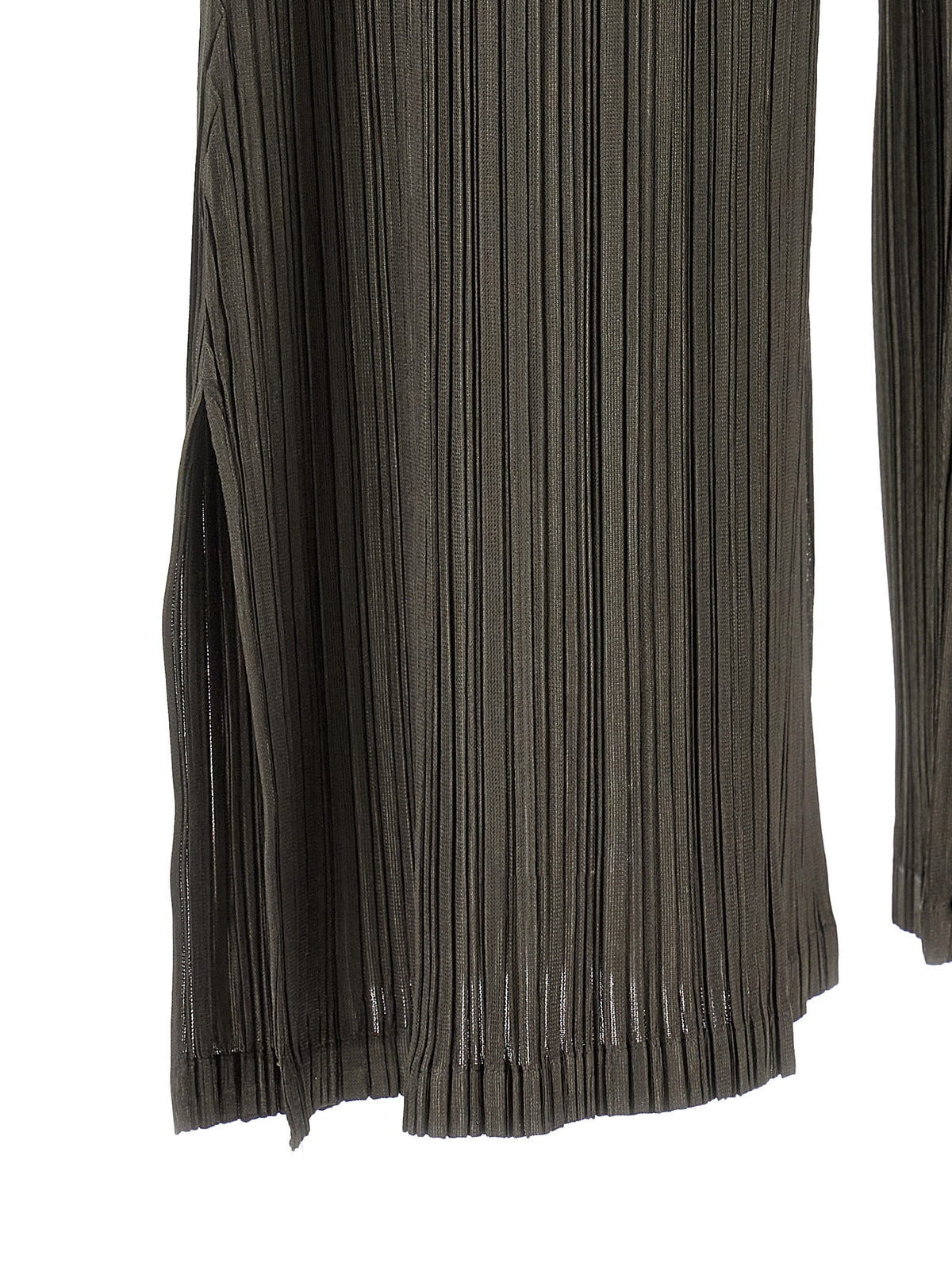 PLEATS PLEASE ISSEY MIYAKE Gray Polyester Casual Pants