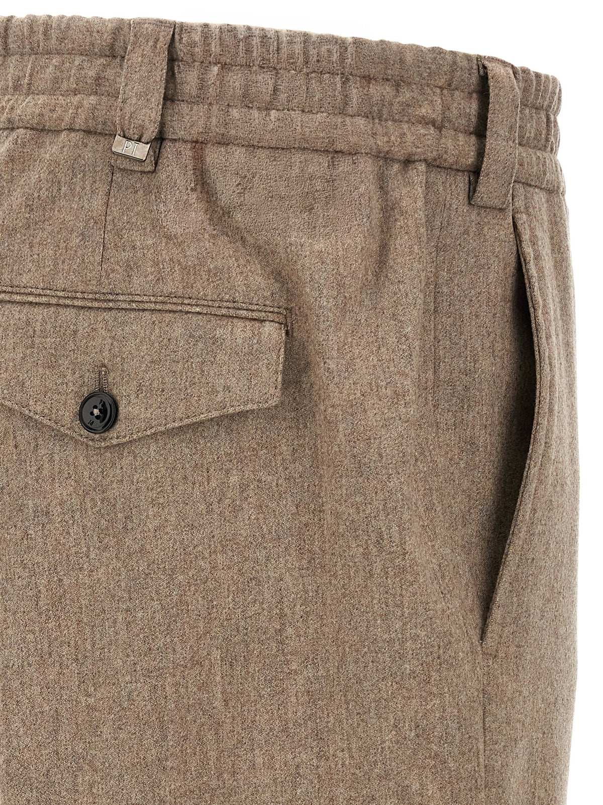 PT Torino Beige Virgin Wool Casual Pants