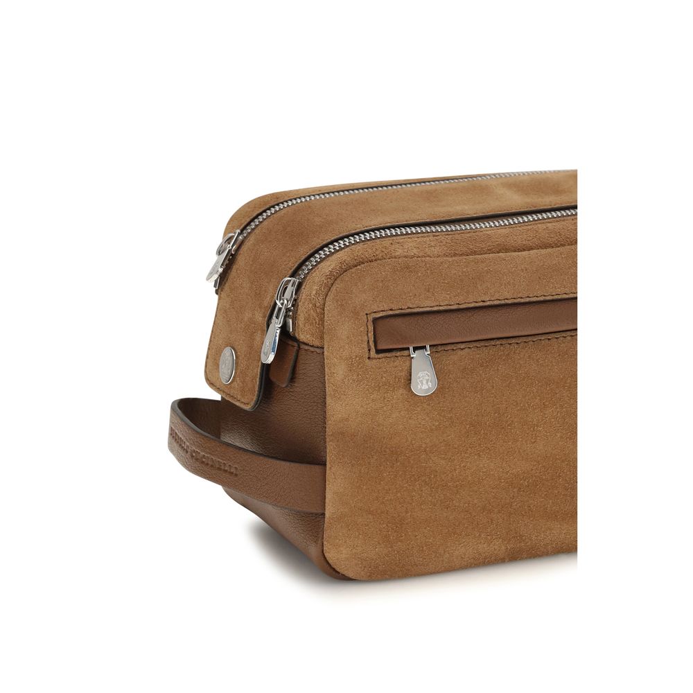 Brunello Cucinelli Beige Suede Leather Accessories
