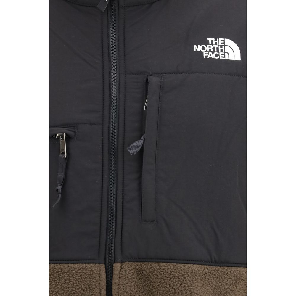 The North Face Men's Fleeced Polyester Windbreaker Jacket - Black Brown Patterned