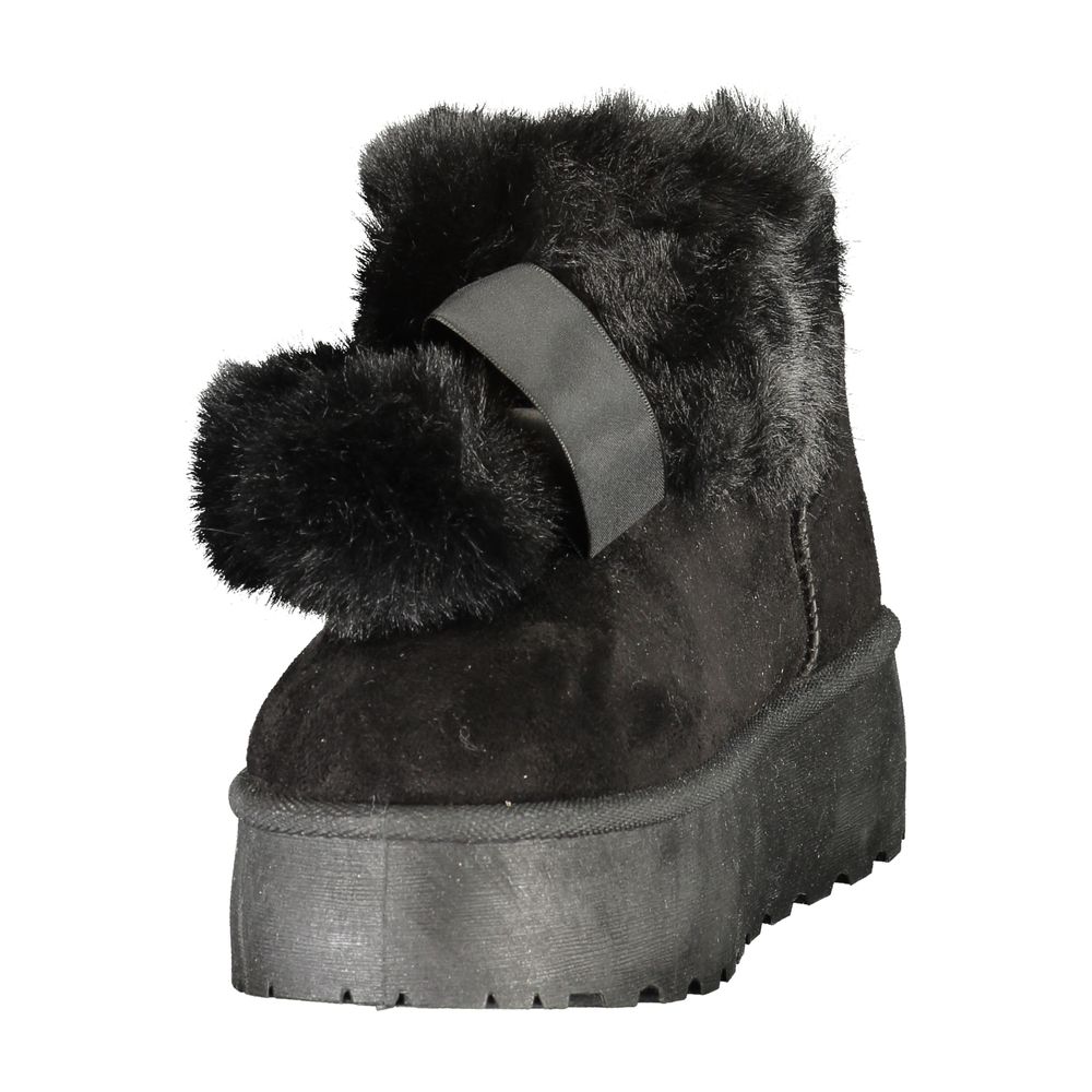 Platform Ankle Boots by Laura Biagiotti for women in polyester & polyurethane black features an dynamic silhouette, showcasing the dynamic Women's Polyester & Polyurethane Platform Ankle Boots design with its distinctive platform and elegant .