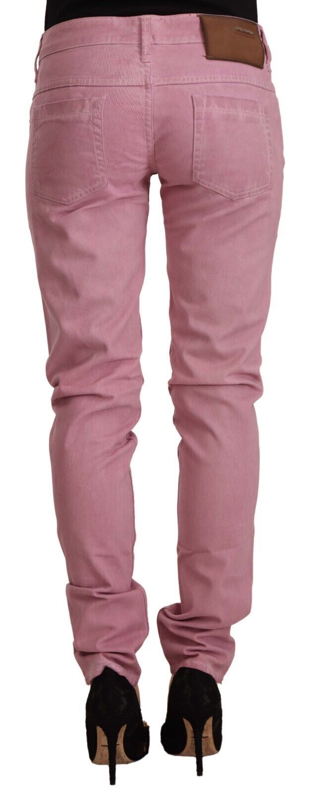 Acht Women's Pink Cotton Slim Fit Women Denim Skinny Jeans