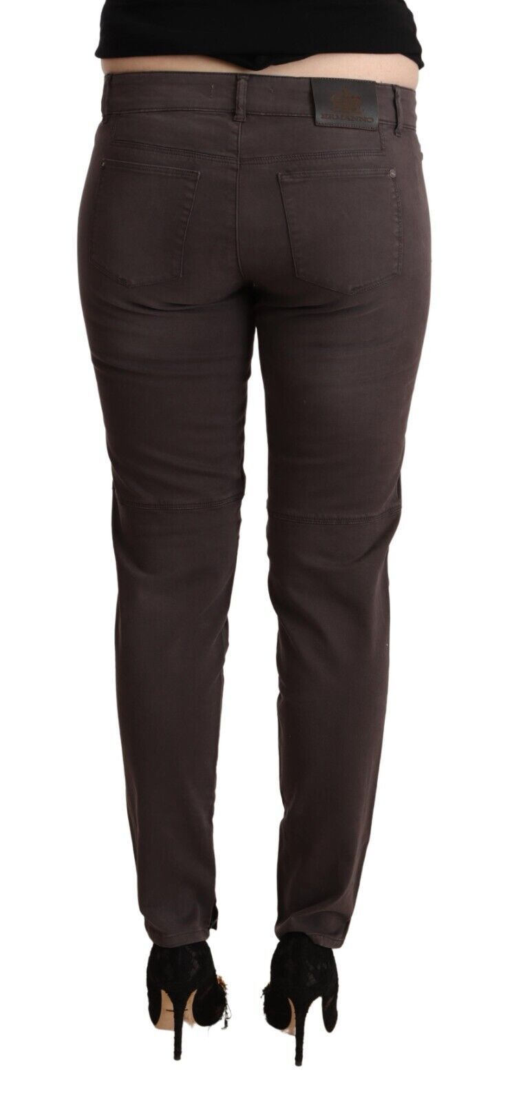 Ermanno Scervino Ladies' Brown Cotton Low Waist Slim Fit Pants