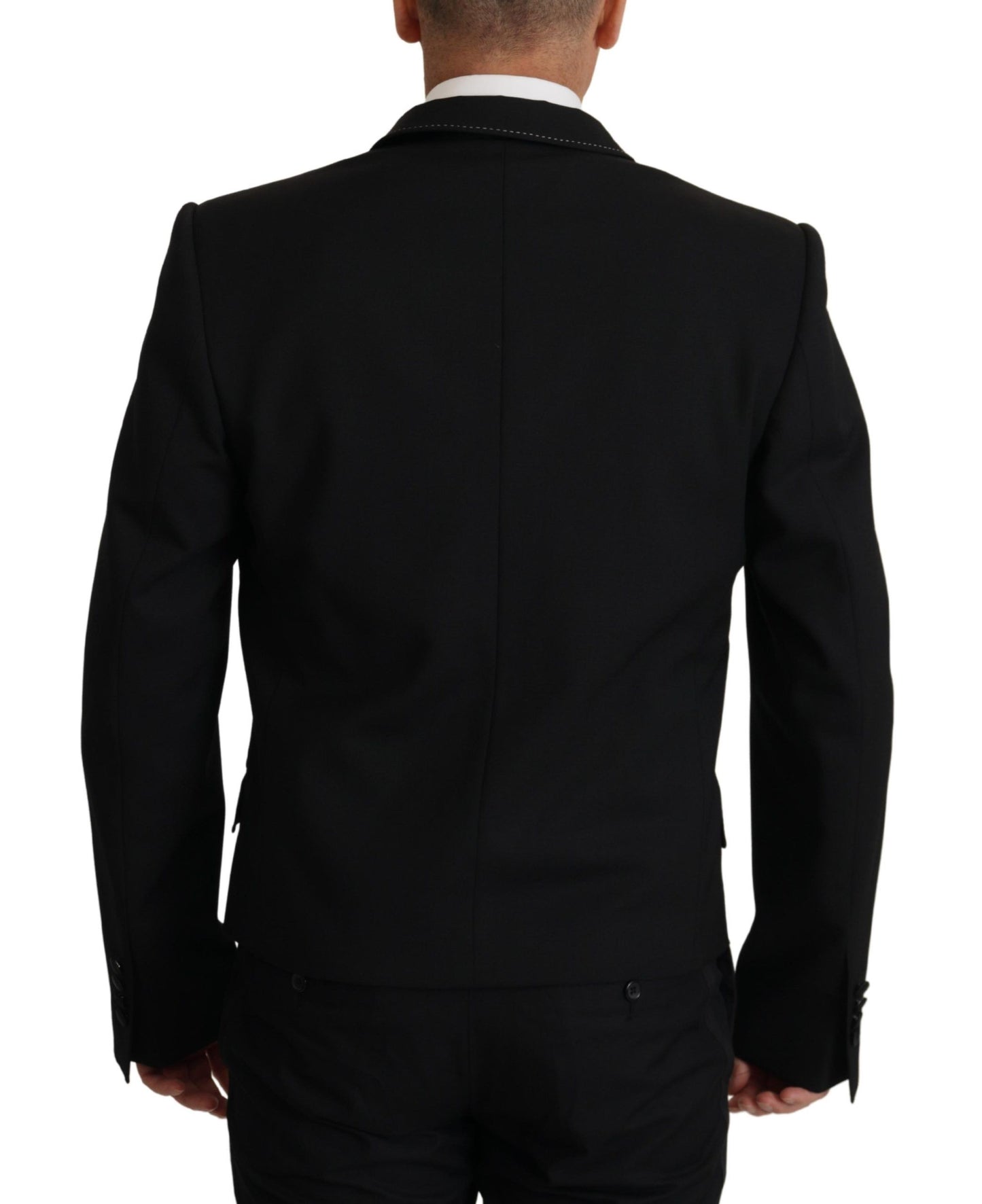 Dolce & Gabbana Men's Black Double Breasted Coat Blazer Jacket