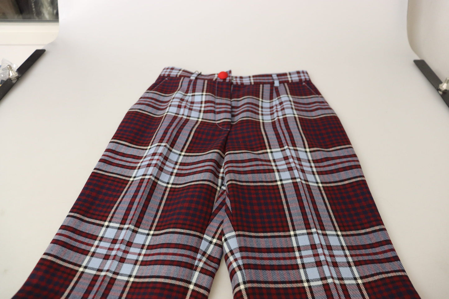 Dolce & Gabbana Grey Checked High Waist Cropped Trouser Pants