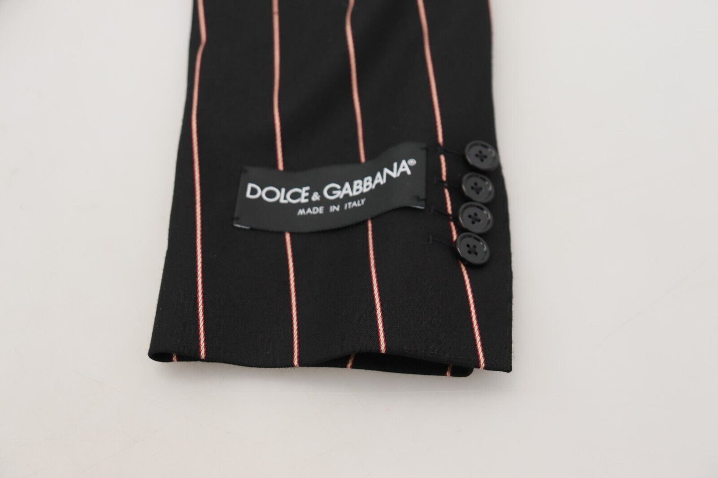 Dolce & Gabbana Men's Black Stripes Viscose Double Breasted Blazer