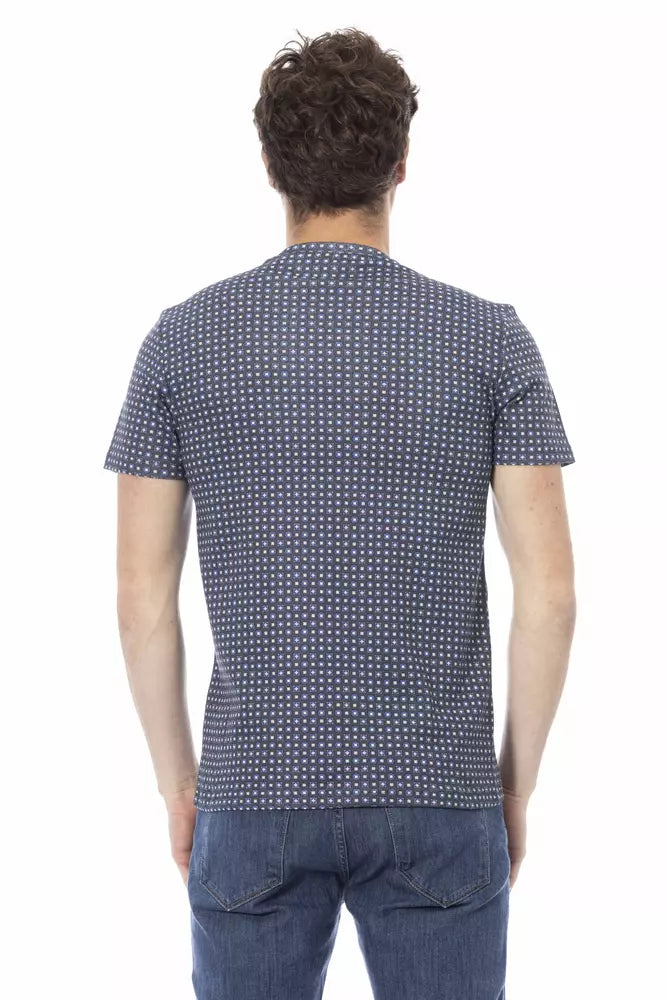 T-Shirt by Baldinini Trend for men in modal & cotton canvas gray & print showcases a chic silhouette, artfully detailed with a chic and for a chic finish.