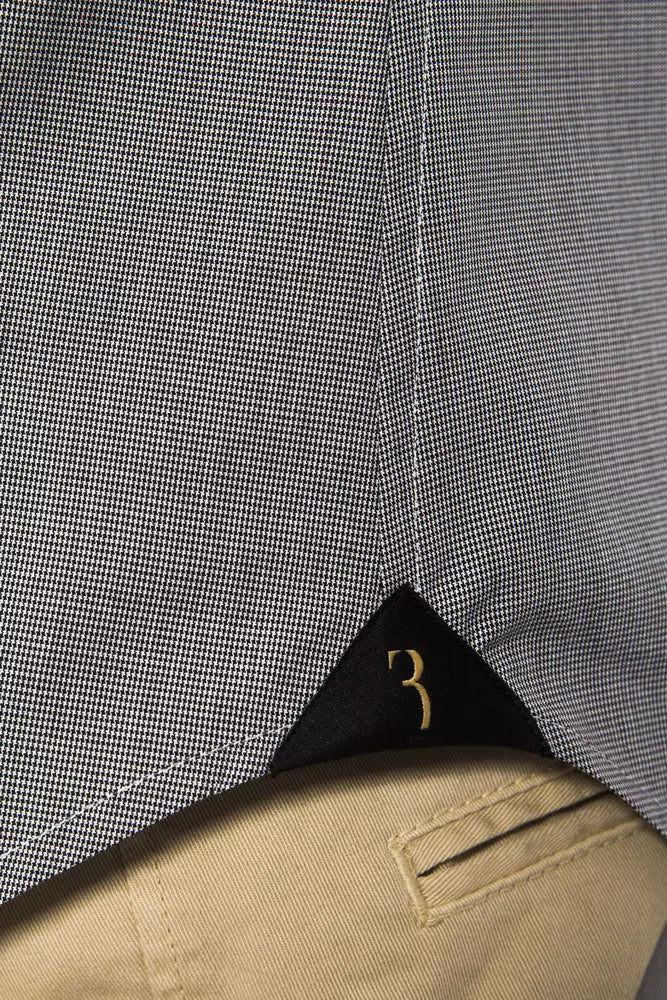 Billionaire Italian Couture Men's Black/White Medium Fit Cotton Shirt