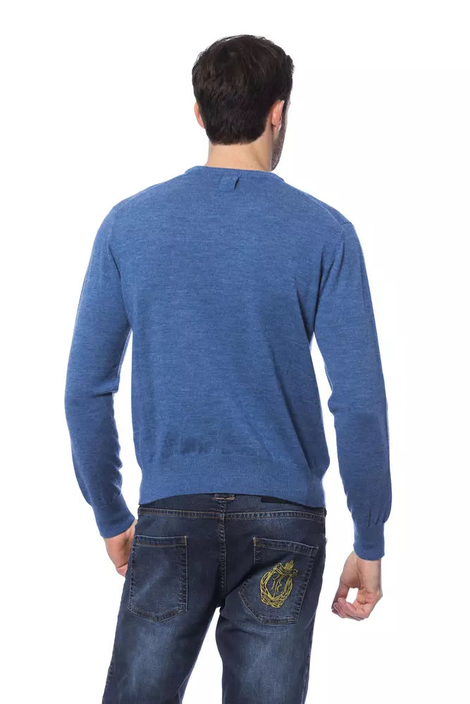 Sweater by Billionaire Italian Couture for men in blue showcases an masterful silhouette, artfully detailed with a masterful and for a sophisticated, premium finish.
