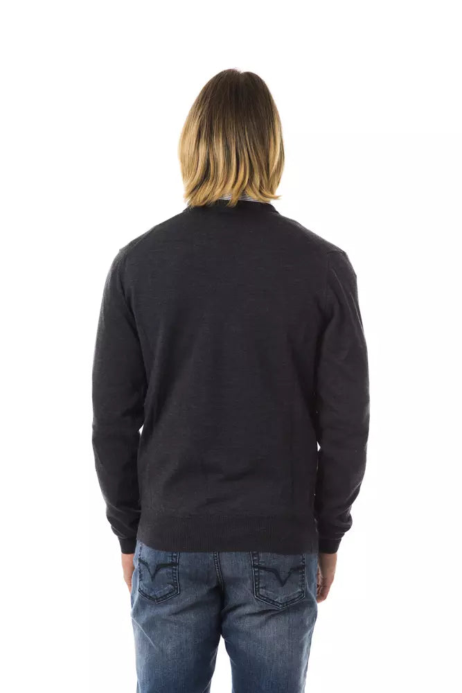 Anthracite Grey Men's V-Neck Sweater