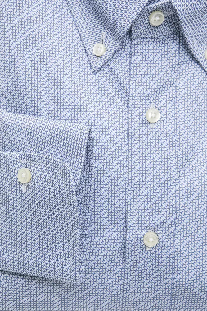 Robert Friedman Men's Light-blue Cotton Button Down Shirt