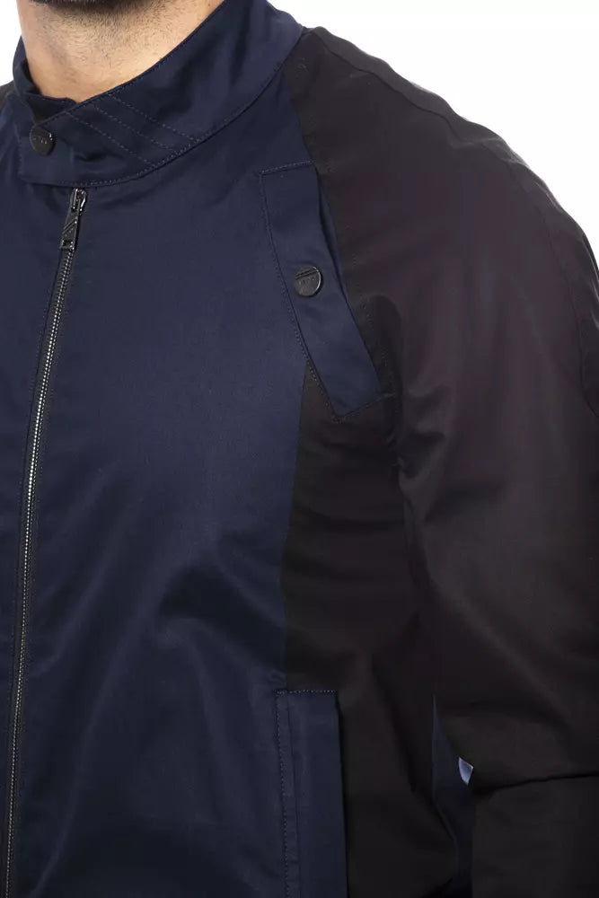 Blue & Black Verri Men's Bomber Jacket