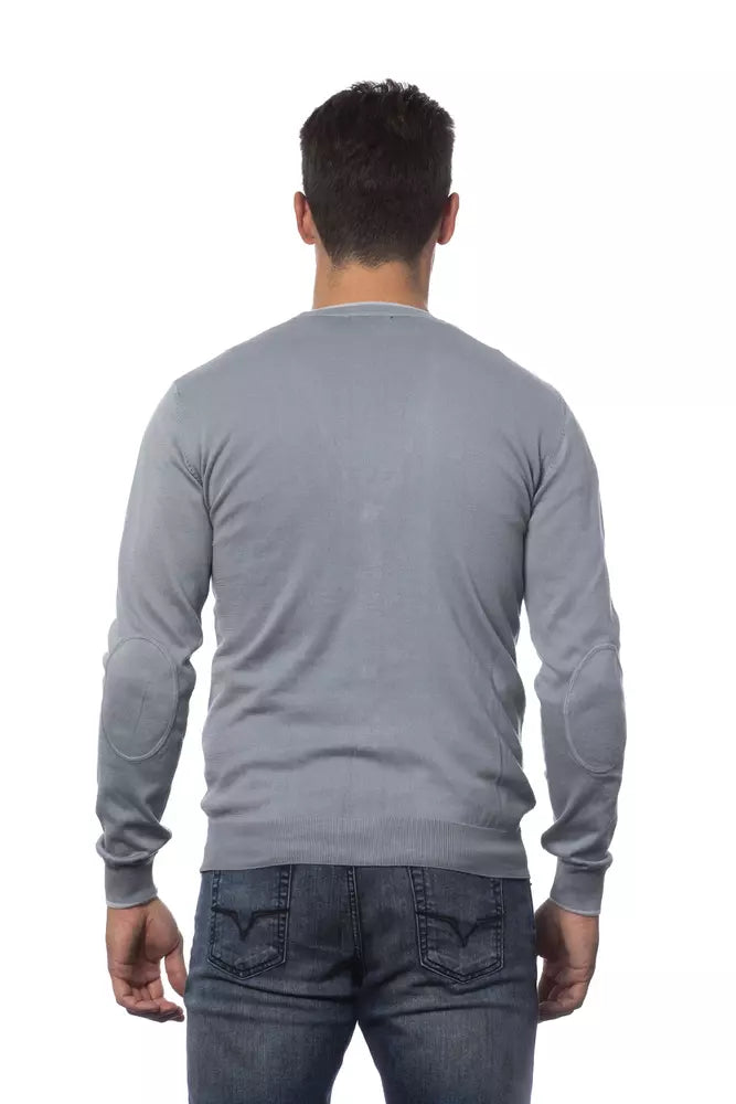 Verri Men's V Neck Cardigan - Gray