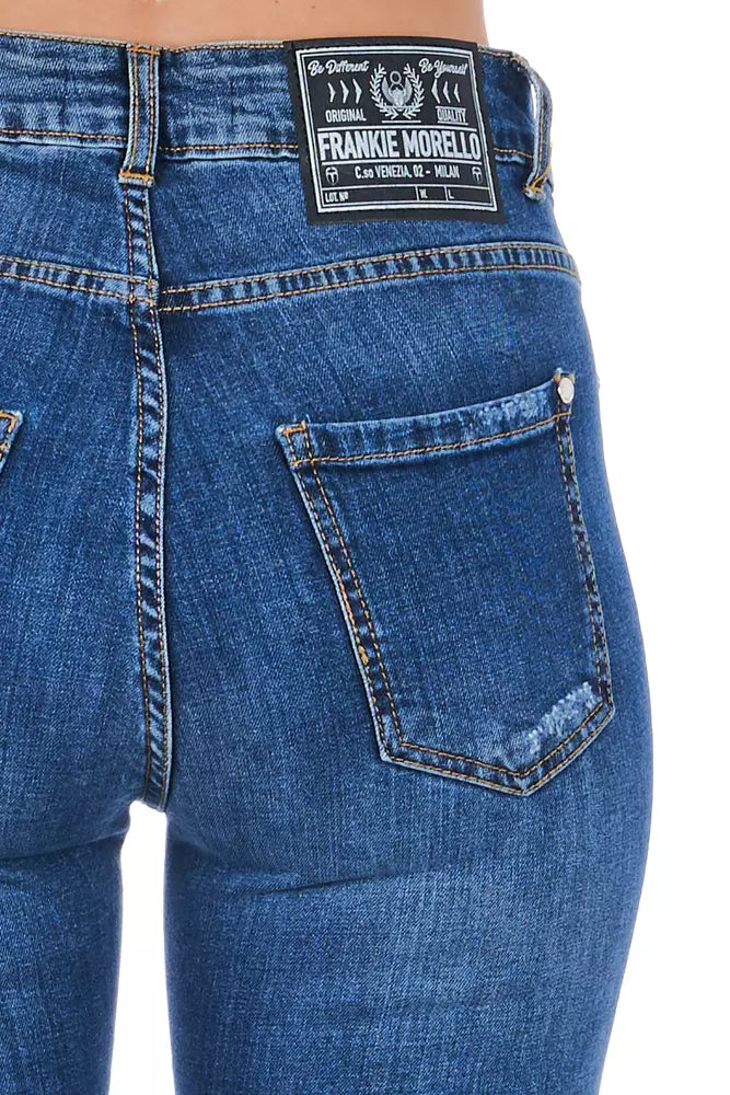 Blue Worn Wash Frankie Morello Women's Skinny Jeans