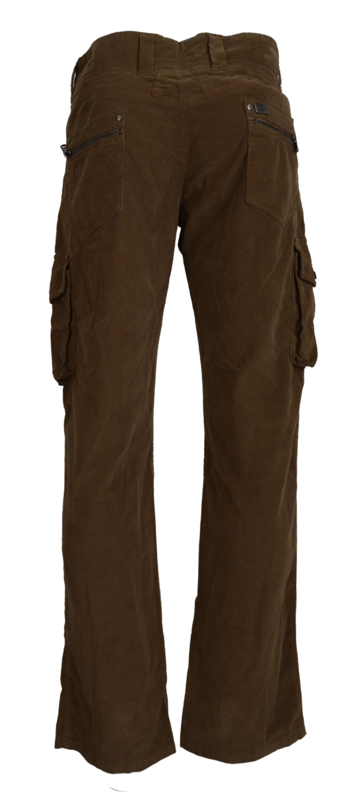 Ermanno Scervino Men's Brown Cotton Corduroy Cargo Pants