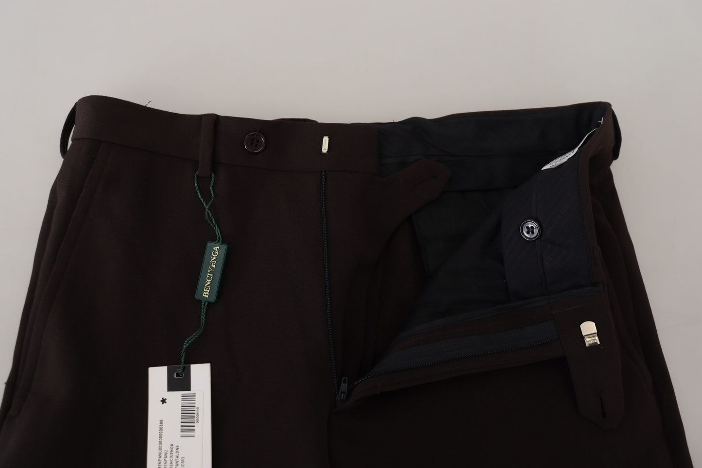 Bencivenga Brown Straight Fit Formal Men Pants
