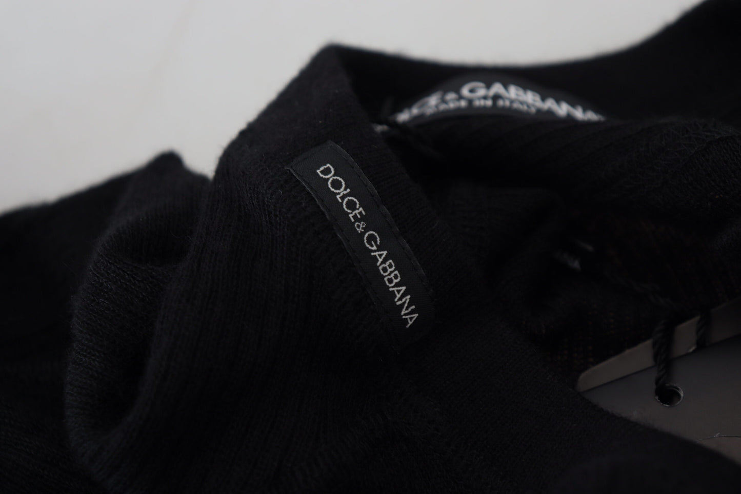 Dolce & Gabbana Men's Black Cashmere Button Pullover Sweater