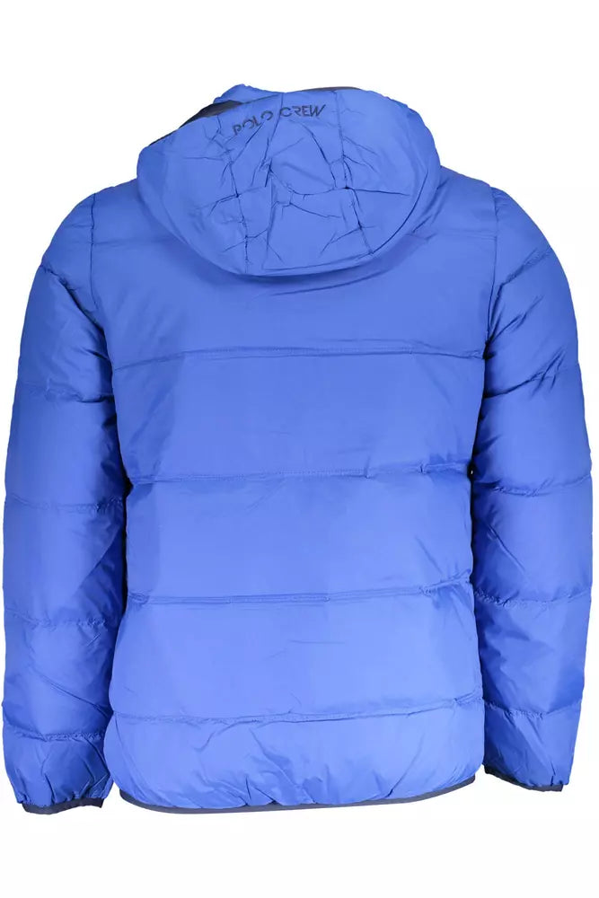 Hooded Jacket by La Martina for men in polyamide blue showcases a contemporary silhouette, detailed with a contemporary and premium pockets & hooded for a sophisticated finish.