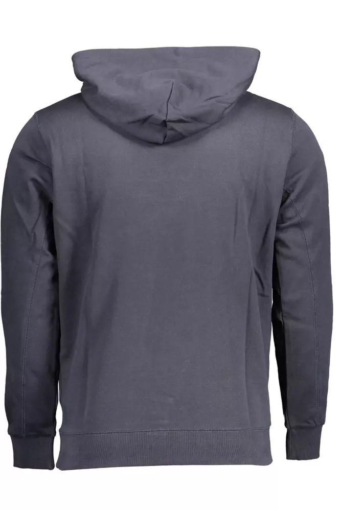 Sweatshirt Hoodie by U.S. POLO ASSN. for men in cotton blue showcases a city-ready silhouette, artfully detailed with a signature and for a city-ready finish.
