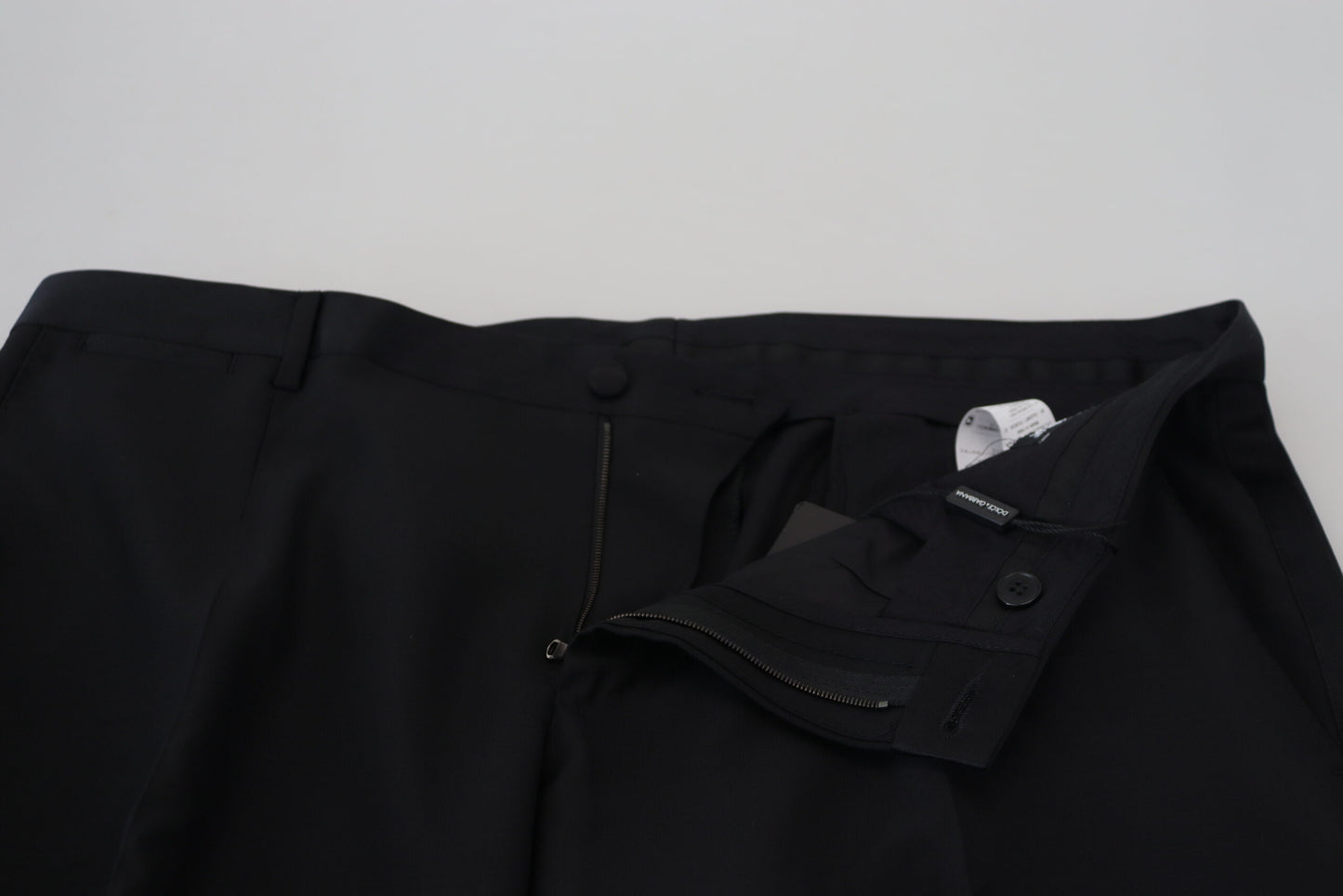 Dolce & Gabbana Men's Black Dress Wool Silk Trouser Pants