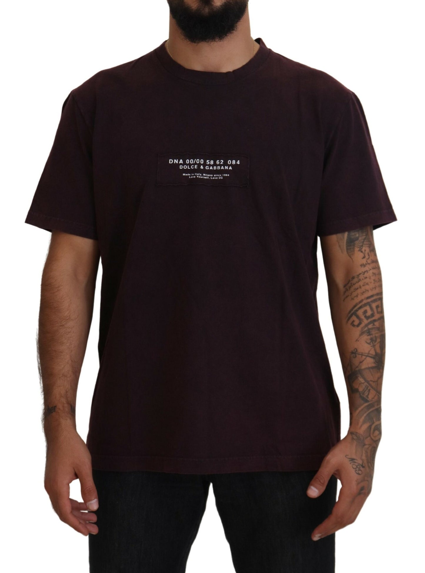 Dolce & Gabbana Men's Bordeaux Crewneck Short Sleeve T-shirt