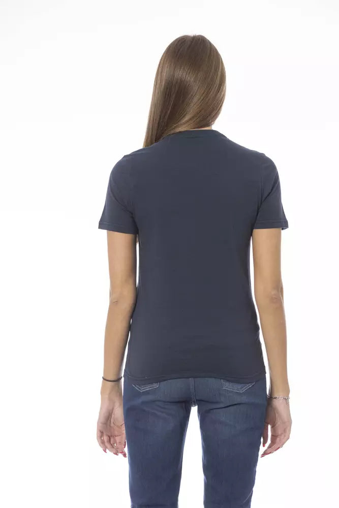 Baldinini Trend Women's Blue Cotton Logo T-Shirt