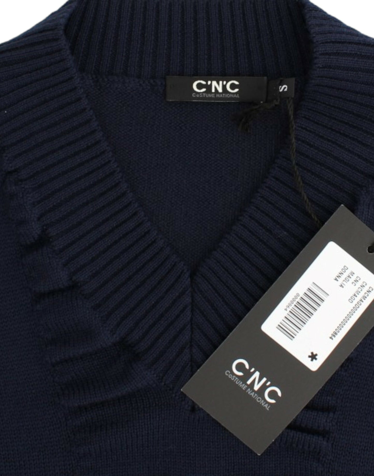 Costume National Women's Dark blue V-neck wool sweater