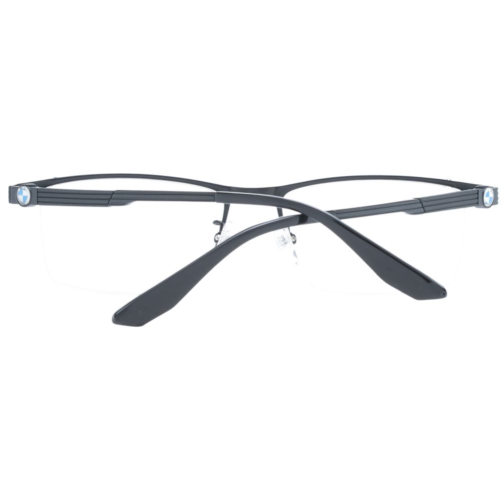 Eyeglasses Frames by BMW for men in black showcases a reflective silhouette, artfully incorporating a sophisticated black coloured frame with a distinct half-frame frame design.