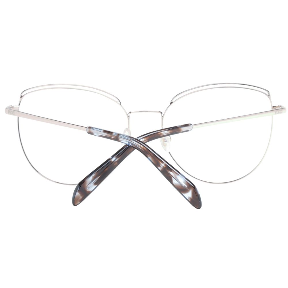 Eyeglasses Frames by Emilio Pucci for women in metal blue features a refined silhouette, showcasing a refined blue coloured frame and full-frame frame design for a sophisticated, premium look.