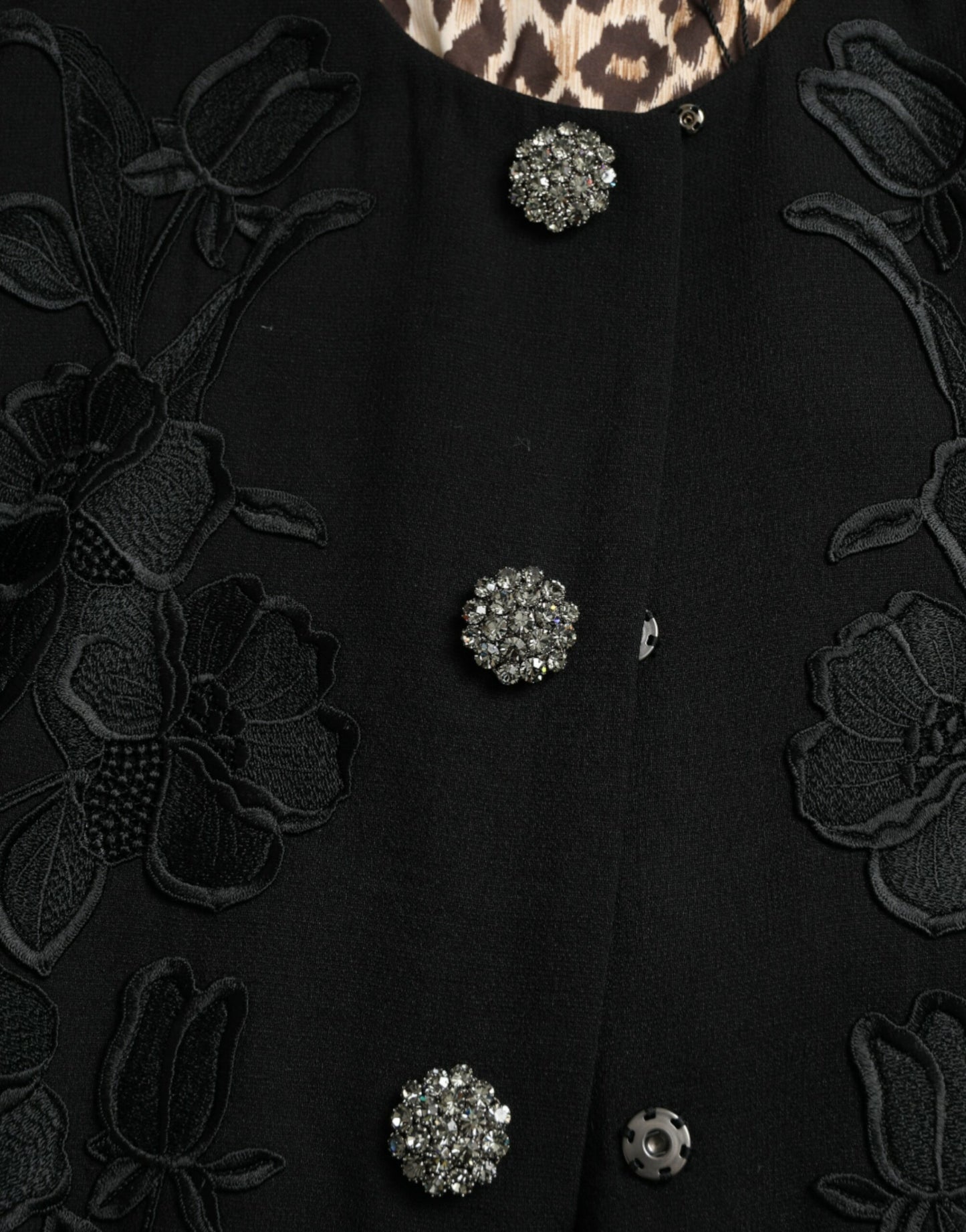 Dolce & Gabbana Women's Elegant Floral Buttoned Wool Trench Coat
