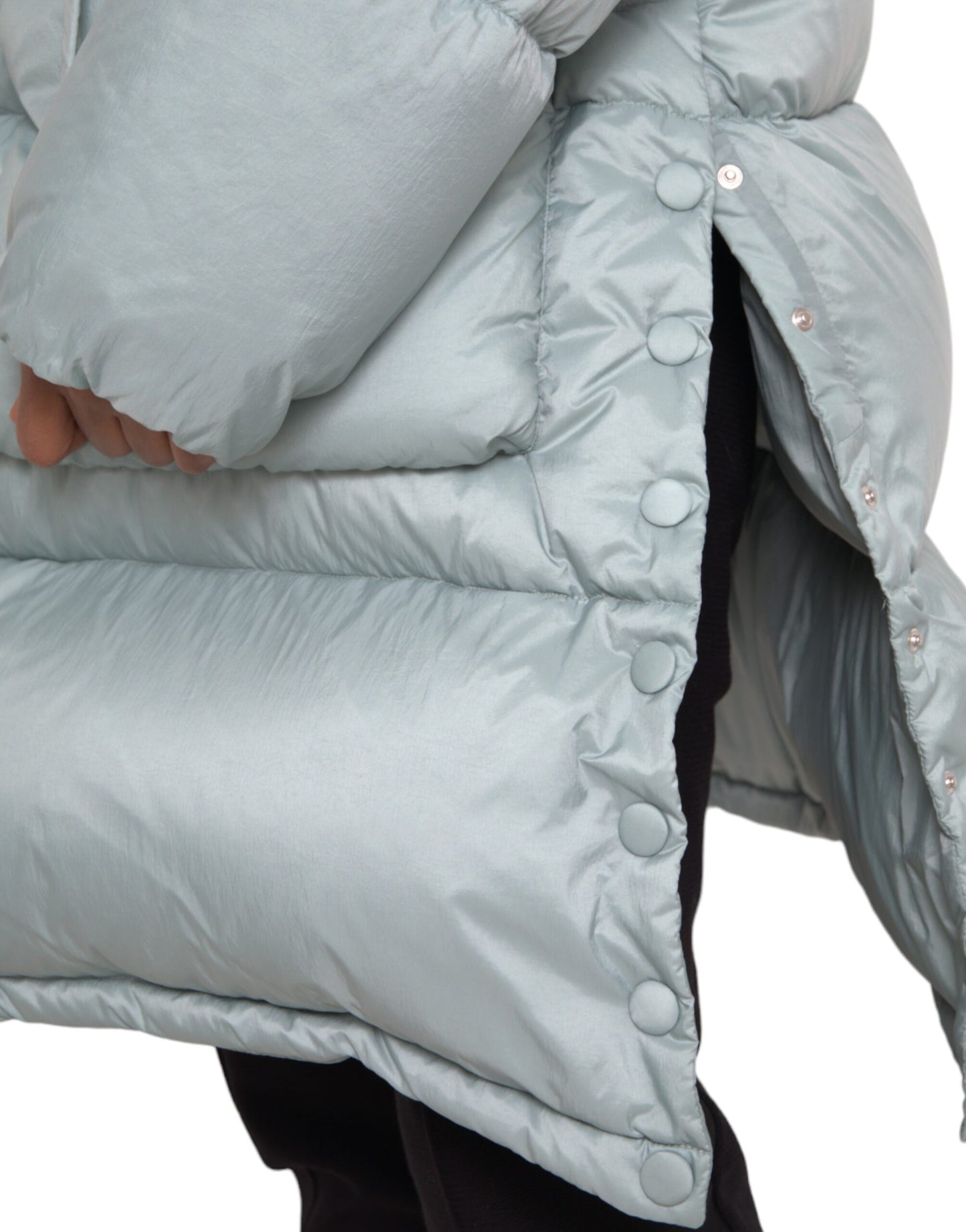 Dolce & Gabbana Men's Light Blue Quilted Hooded Puffer Jacket Men