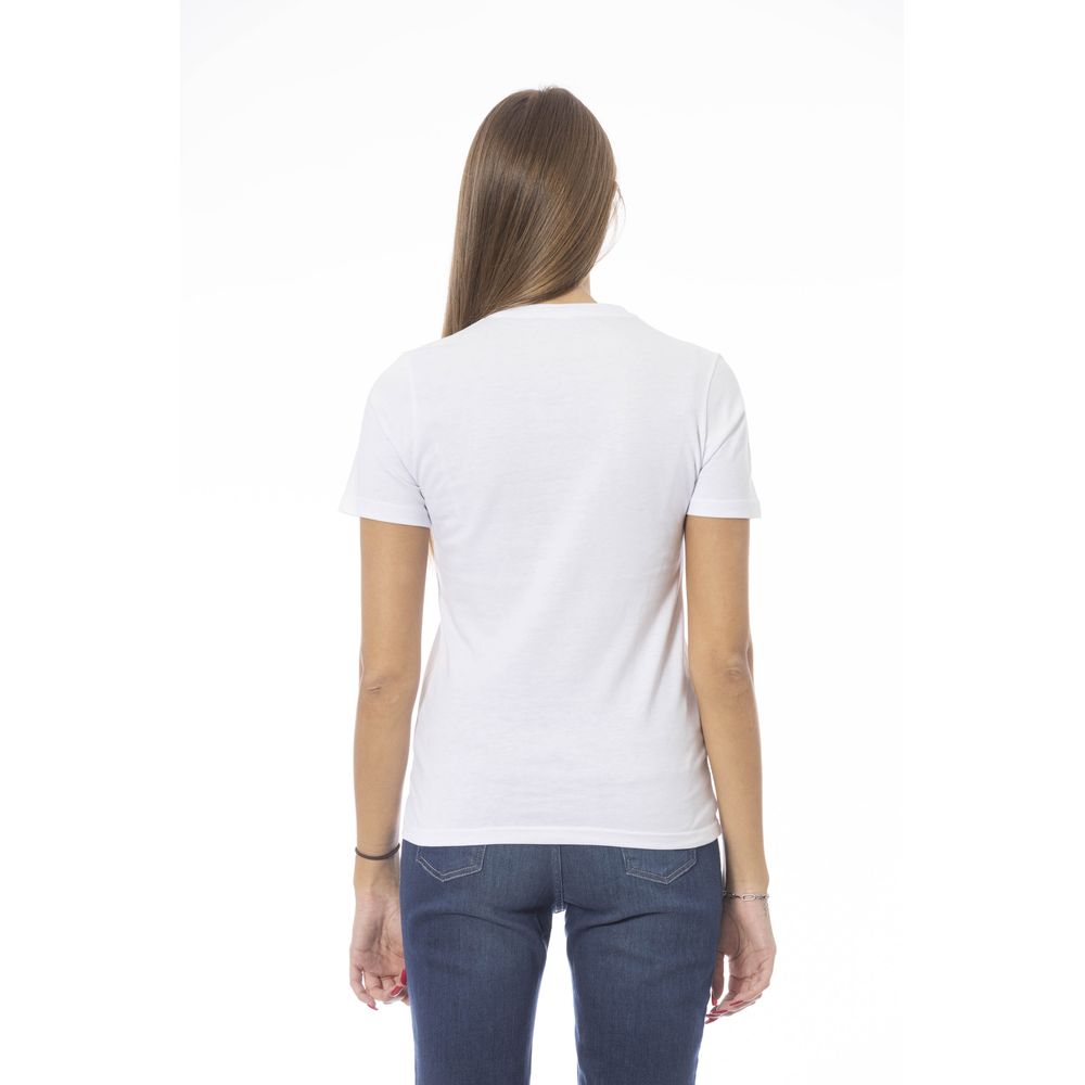 Baldinini Trend Women's White Cotton Logo T-Shirt