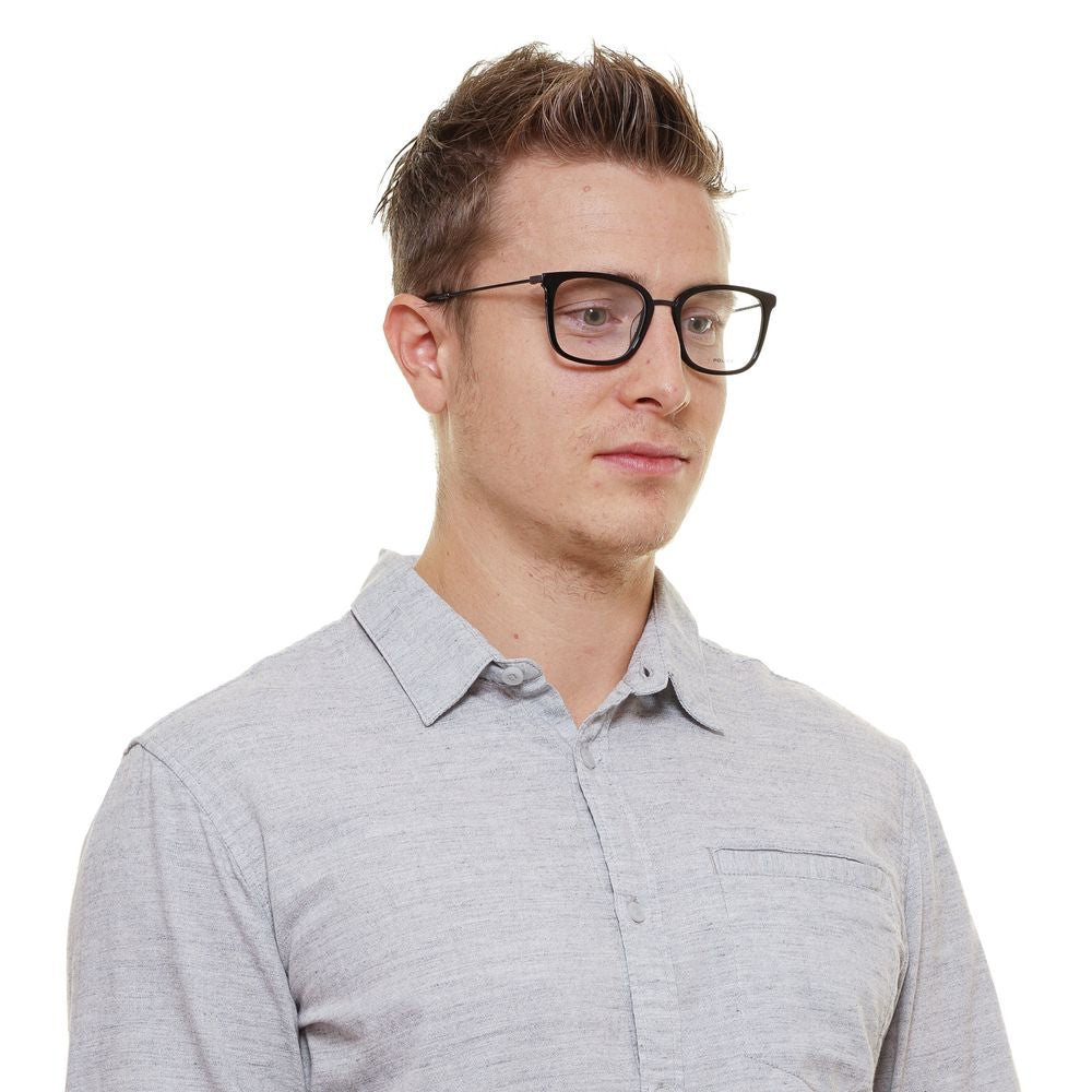 Eyeglasses Frames by Police for men in black showcases a refined full-frame frame design with a refined black coloured frame finish for a refined and sophisticated look.