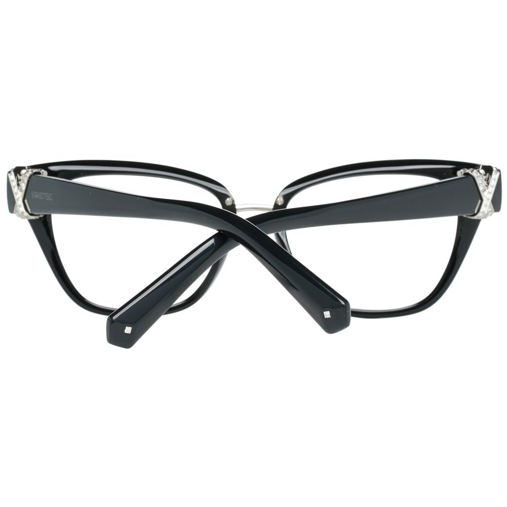 Eyeglasses Frames by Swarovski for women in metal black features an refined silhouette, showcasing a sophisticated black coloured frame and refined full-frame frame design for a refined look.