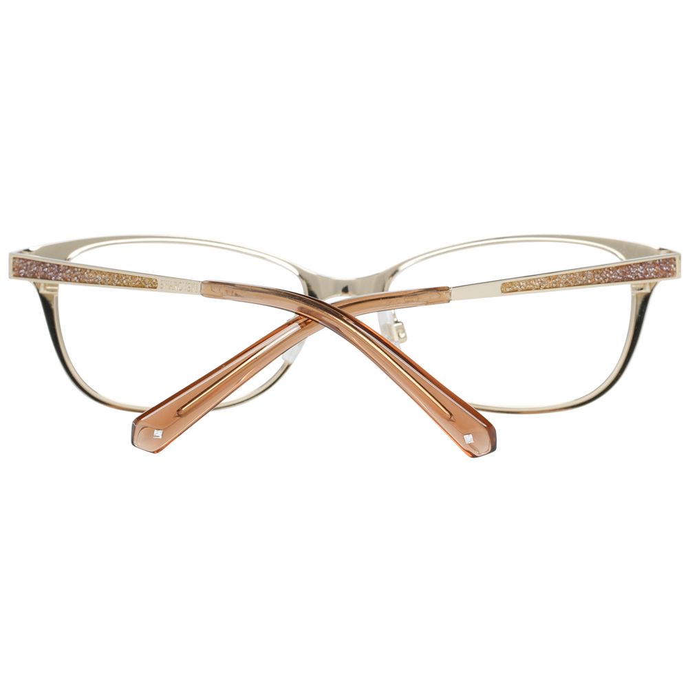 Eyeglasses Frames by Swarovski for women in metal gold showcases a reflective silhouette, artfully incorporating a sophisticated gold coloured frame with a distinct full-frame frame design.