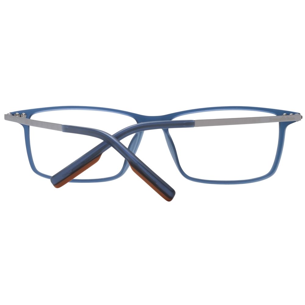 Eyeglasses Frames by Ermenegildo Zegna for men in plastic blue features a refined silhouette, showcasing a refined blue coloured frame and full-frame frame design for a sophisticated, premium look.