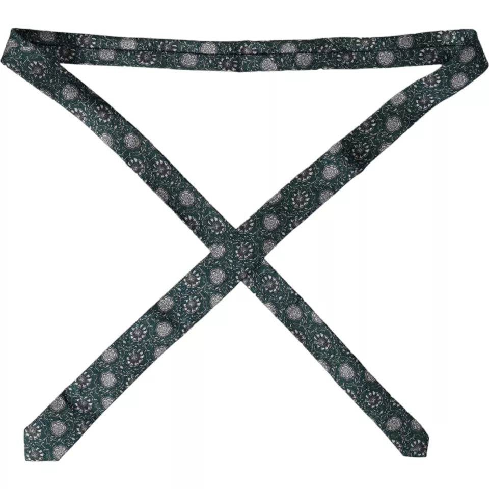 Dolce & Gabbana Silk Necktie - Green Floral Print