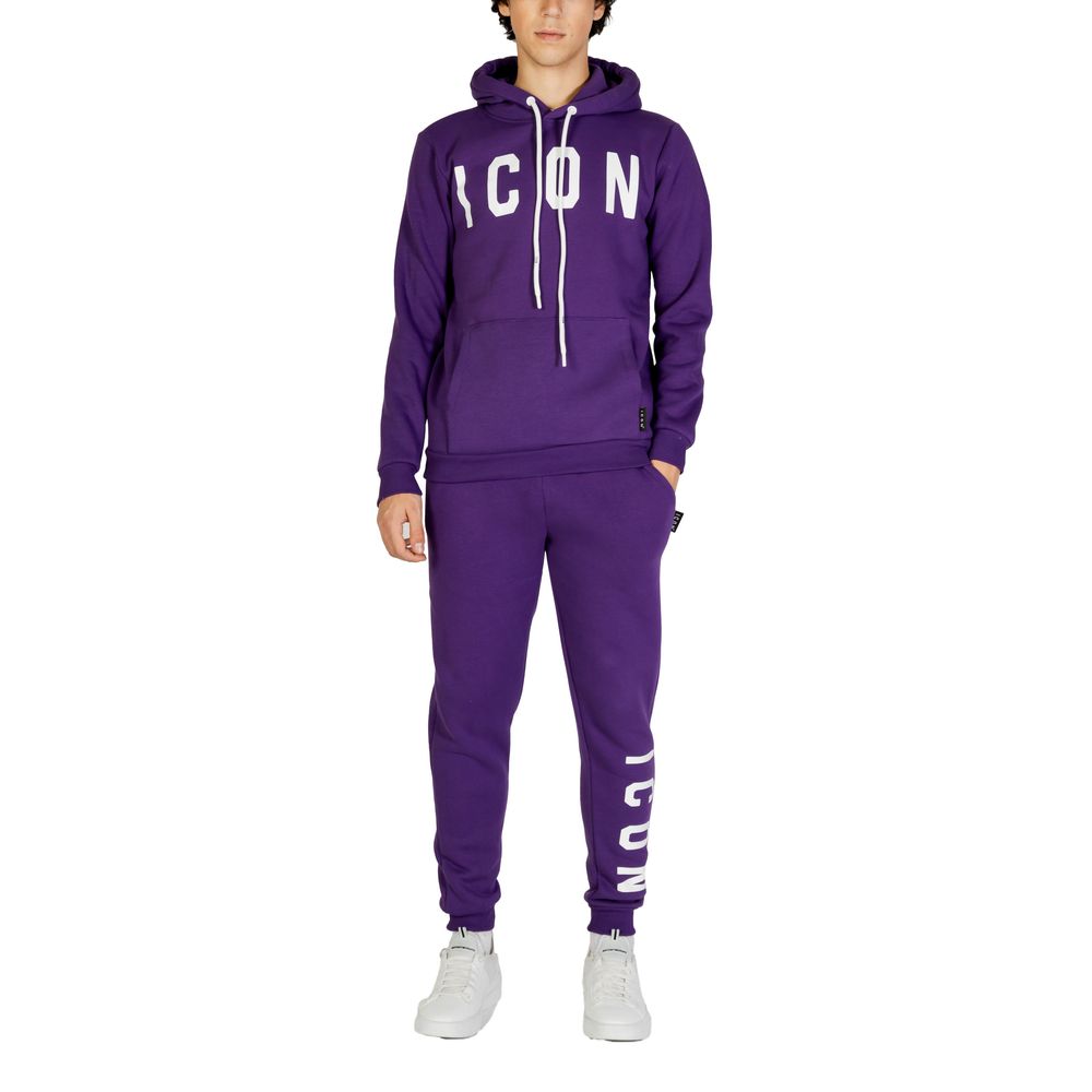 Sweater by Icon for men in cotton polyester purple showcases a discreet silhouette, finished with a discreet and for a discreet look.