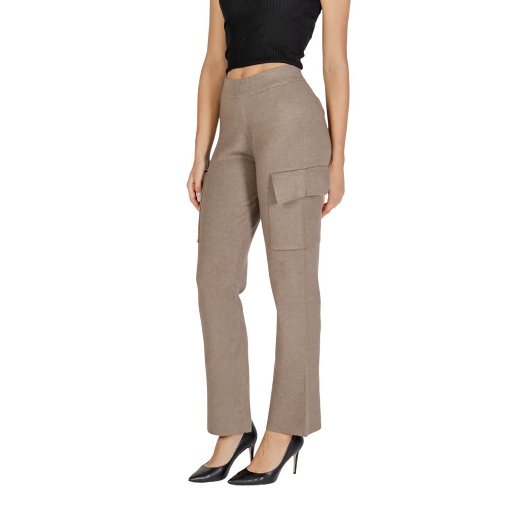 Pants by Vila Clothes for women in polyamide polester viscose beige features a enduring silhouette, showcasing a enduring bootcut & slim and long with a for a premium, tailored aesthetic.