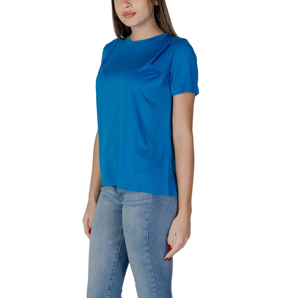 T-Shirt by B.Young for women in modal & polyester blue showcases a unassuming silhouette, artfully detailed with a refined and unassuming for a sophisticated, contemporary look.