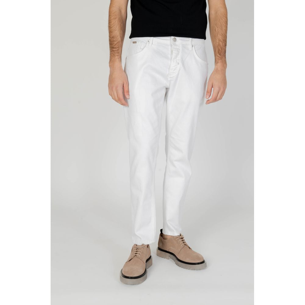 Pants by Antony Morato for men in stretch denim cotton white features an understated silhouette, showcasing a sophisticated slim and long with a refined for an understated, polished aesthetic.