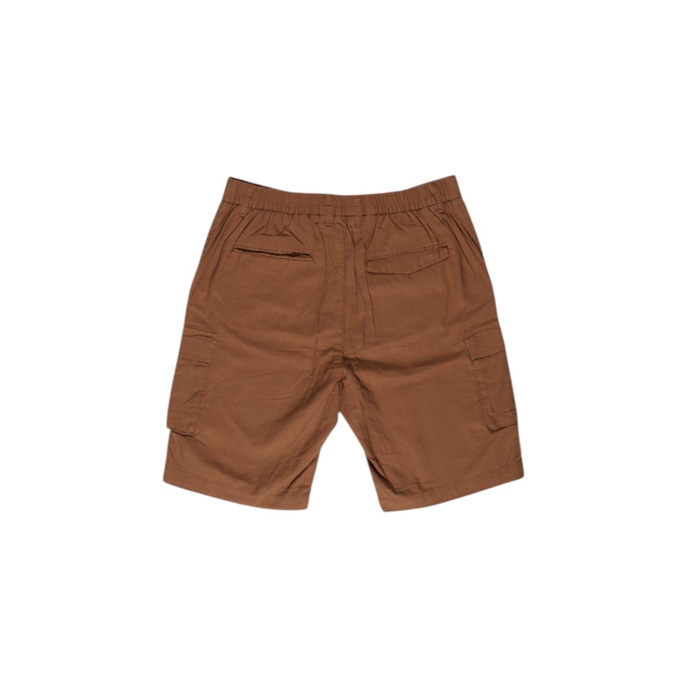 Hamaki-Ho Men's Relaxed Fit Linen & Cotton Cargo Shorts - Brown