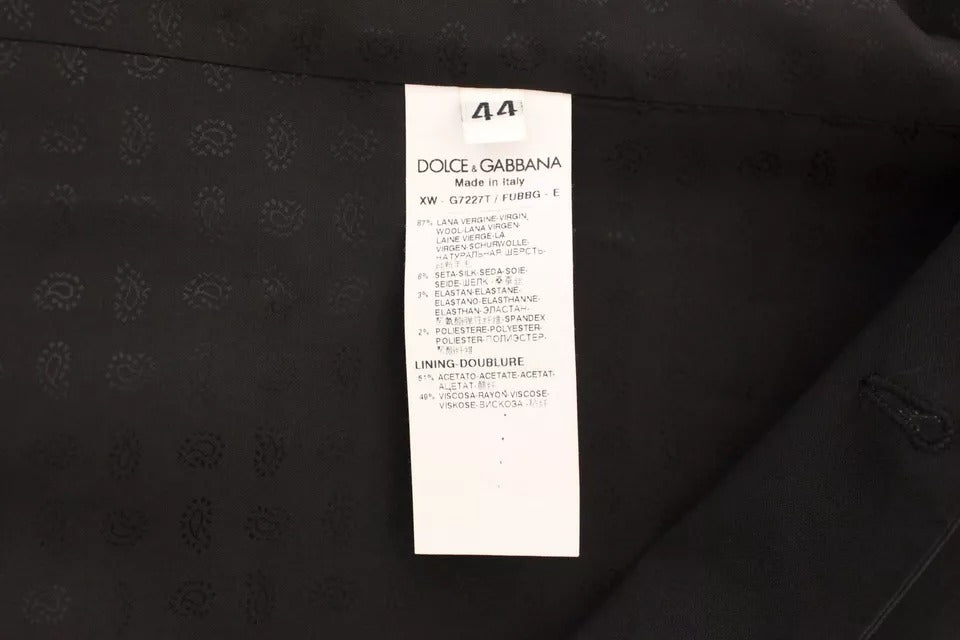 Dolce & Gabbana Unisex Single Breasted Polyester Silk & Wool Vest - Black